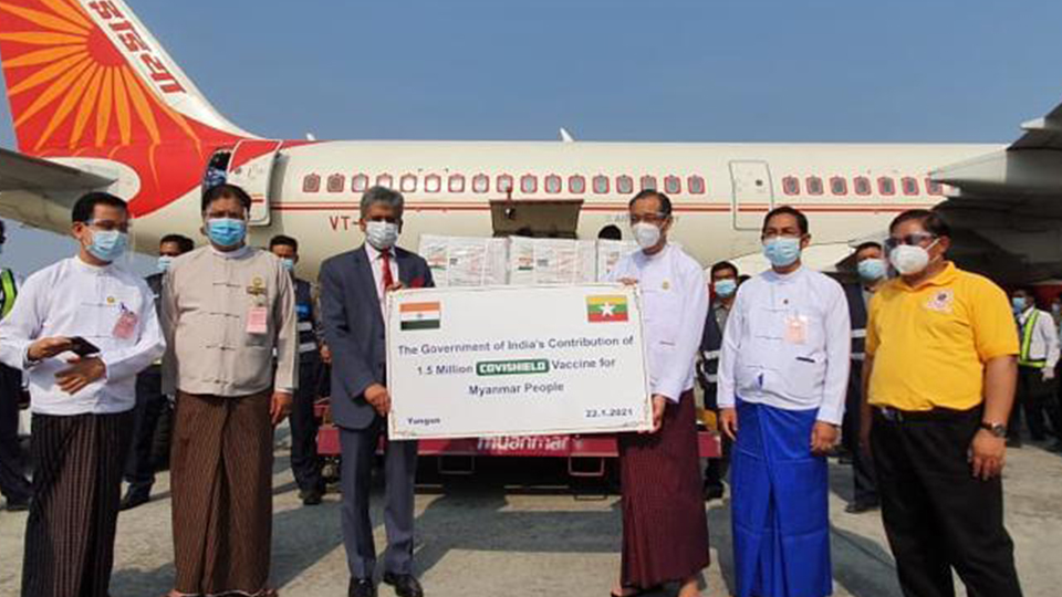 India dispatches 1.5 million doses of Covishield vaccine to Myanmar India dispatches 1.5 million doses of Covishield vaccine to Myanmar