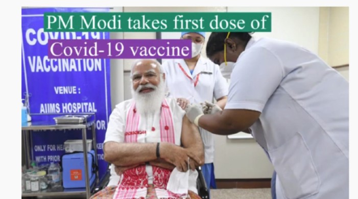 PM Modi takes first dose of Covid-19 vaccine PM Modi takes first dose of Covid-19 vaccine