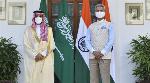 EAM Jaishankar welcomes Saudi FM on his three-day visit to India EAM Jaishankar welcomes Saudi FM on his three-day visit to India